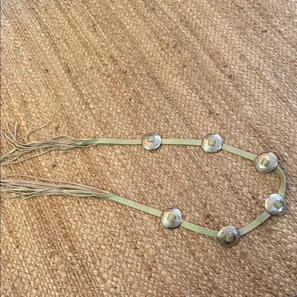 Accessories - Authentic leather vintage belt in a sage color